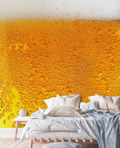 Carta da parati con schiuma di birra frizzante Carta da parati con schiuma di birra frizzante