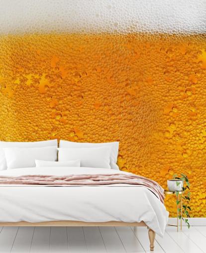 Papel pintado Cerveza burbujeante con espuma
