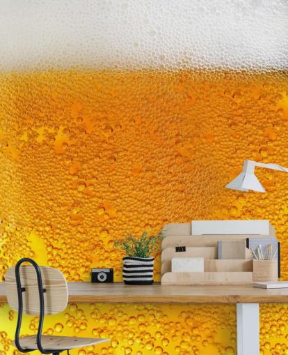 Bubbly Beer with Froth Wallpaper