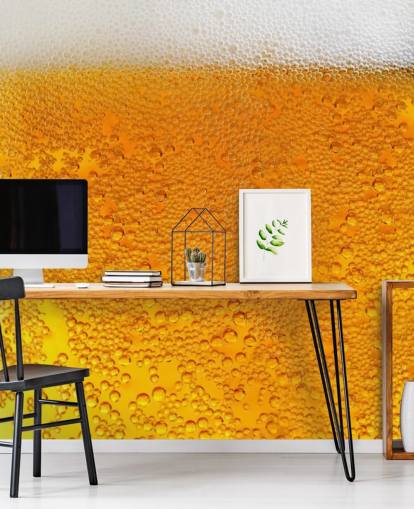 Bubbly Beer with Froth Wallpaper Bubbly Beer with Froth Wallpaper