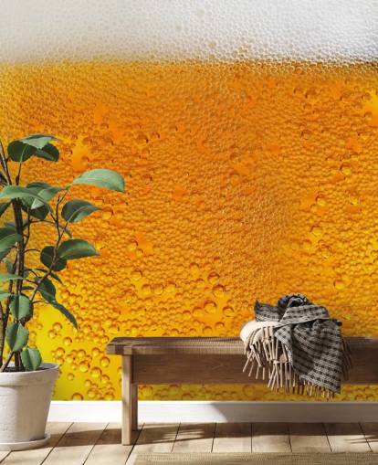 Bubbly Beer with Froth Wallpaper