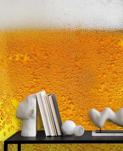 Sprudelndes Bier mit Schaum-Tapete Sprudelndes Bier mit Schaum-Tapete