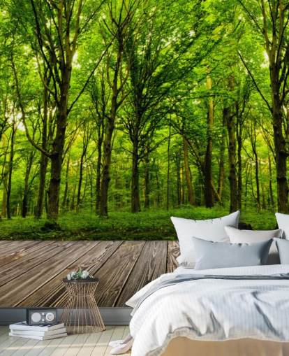 Green Forest by House Wallpaper
