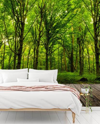 Green Forest by House Wallpaper