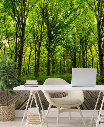 Green Forest by House Wallpaper