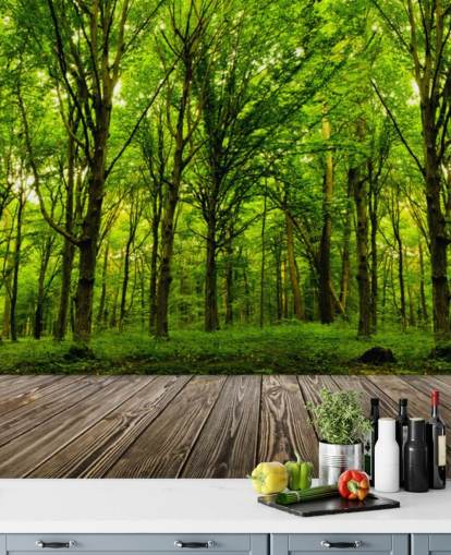 Green Forest by House Wallpaper Green Forest by House Wallpaper