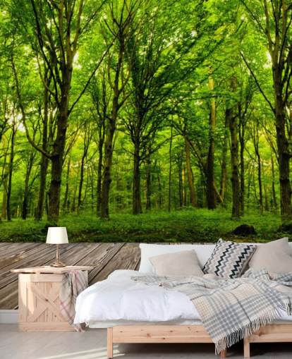 Grön skog av hus tapet Grön skog av hus tapet