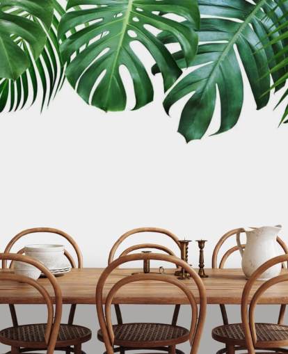 papel pintado de hojas de palmera y monstera verde papel pintado de hojas de palmera y monstera verde