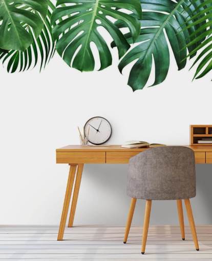 gröna monstera och palmblad tapeter