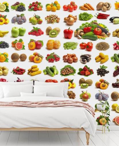 Fruit and Vegetable Collection Wall Mural Fruit and Vegetable Collection Wall Mural