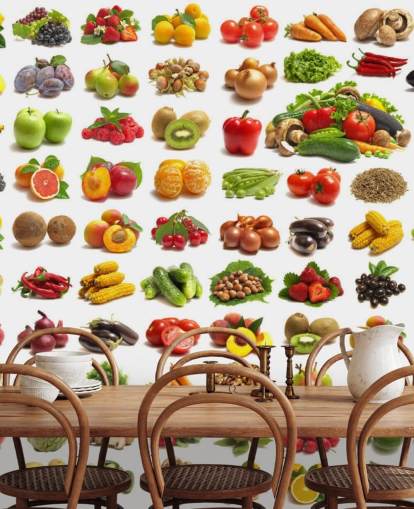 Fruit and Vegetable Collection Wall Mural