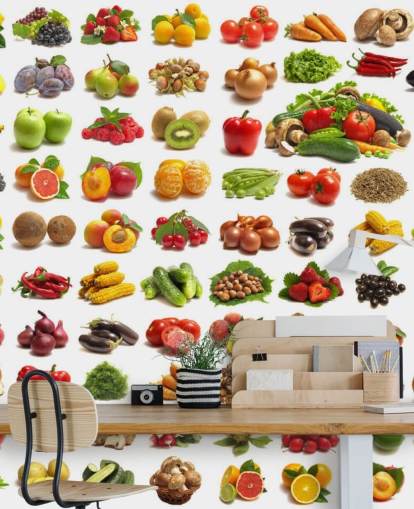 Mural de pared Colección de frutas y verduras