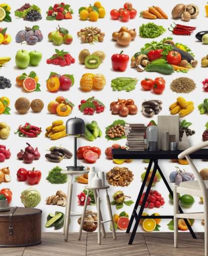 Fruit and Vegetable Collection Wall Mural Fruit and Vegetable Collection Wall Mural