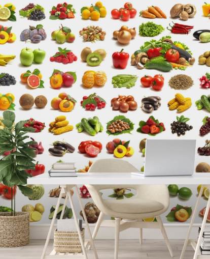 Fruit and Vegetable Collection Wall Mural Fruit and Vegetable Collection Wall Mural