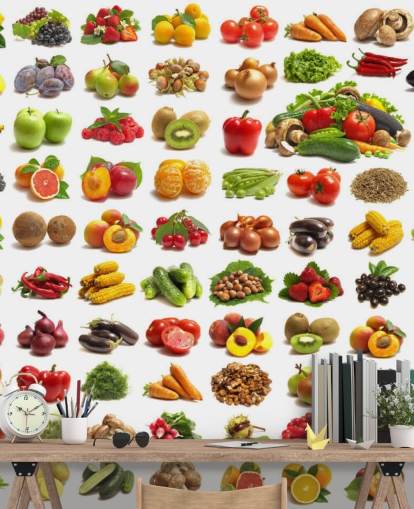 Fruit and Vegetable Collection Wall Mural