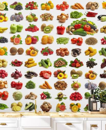 Fruit and Vegetable Collection Wall Mural Fruit and Vegetable Collection Wall Mural