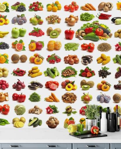 Fruit and Vegetable Collection Wall Mural Fruit and Vegetable Collection Wall Mural