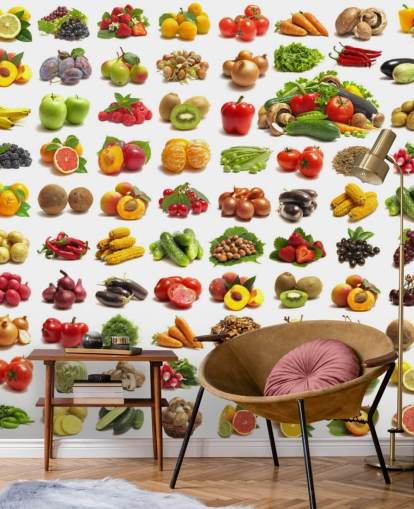 Fruit and Vegetable Collection Wall Mural