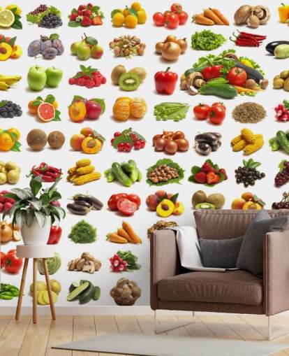 Fruit and Vegetable Collection Wall Mural