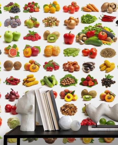 Mural de pared Colección de frutas y verduras