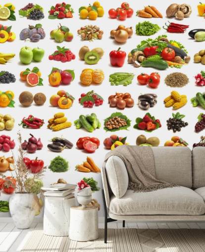 Mural de pared Colección de frutas y verduras