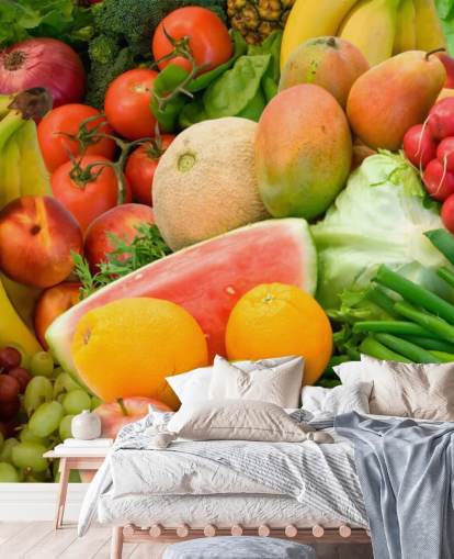 Pile of Fruit and Vegetables Wall Murual