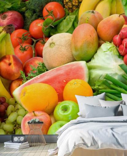 Pile of Fruit and Vegetables Wall Murual Pile of Fruit and Vegetables Wall Murual