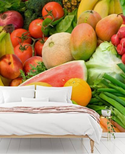 Murual de pared Montón de frutas y verduras