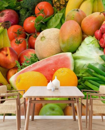Pile of Fruit and Vegetables Wall Murual
