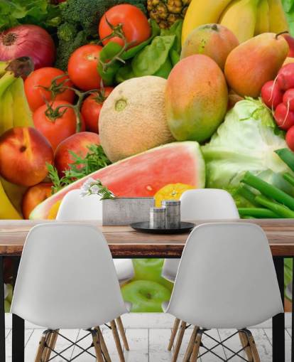 Pile of Fruit and Vegetables Wall Murual