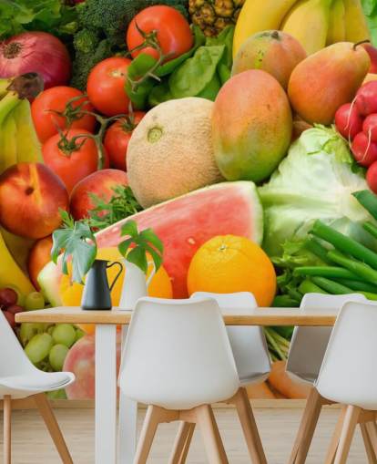 Högen av frukt och grönsaker vägg Murual Högen av frukt och grönsaker vägg Murual