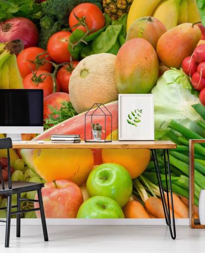 Pile of Fruit and Vegetables Wall Murual
