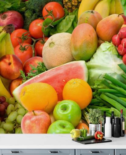 Murale Pile de fruits et légumes