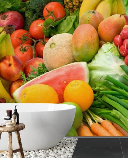 Pilha de Frutas e Legumes Wall Murual