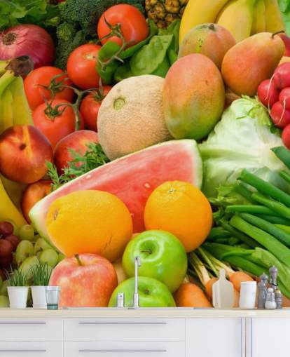 Pilha de Frutas e Legumes Wall Murual Pilha de Frutas e Legumes Wall Murual