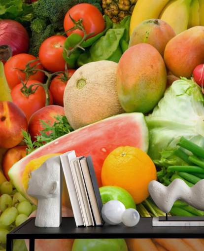 Pile of Fruit and Vegetables Wall Murual