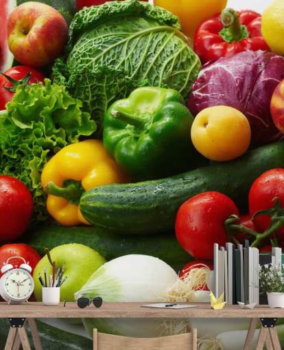 Colourful Fruit and Vegetable Wall Mural