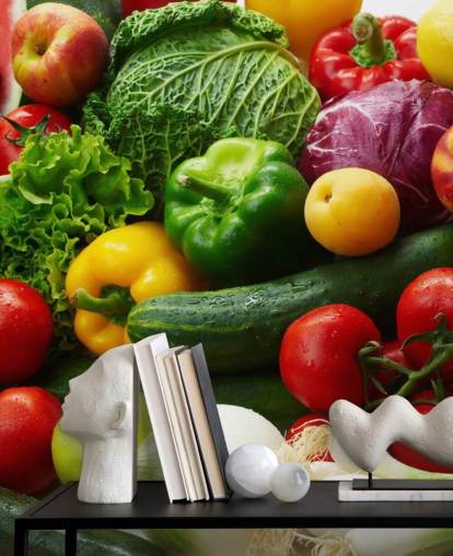 Colourful Fruit and Vegetable Wall Mural