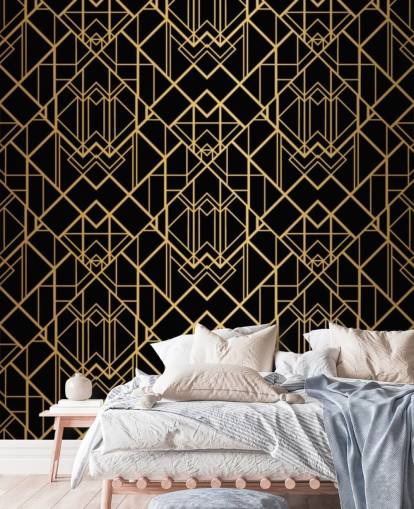 svart och guldfärgad art deco tapet svart och guldfärgad art deco tapet