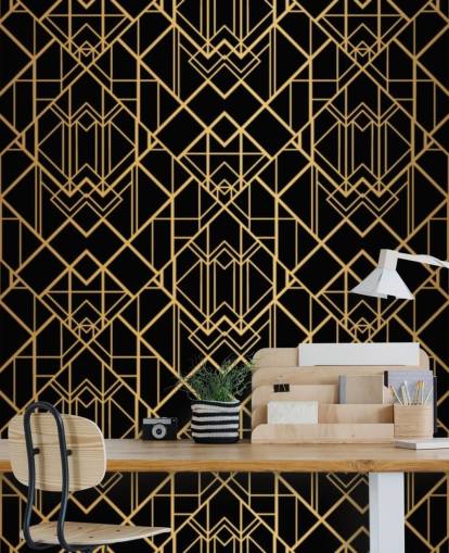 musta ja kullanvärinen art deco tapetti musta ja kullanvärinen art deco tapetti
