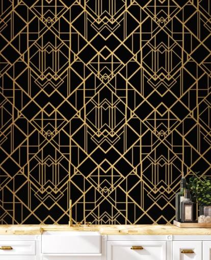 black and gold colored art deco wallpaper black and gold colored art deco wallpaper