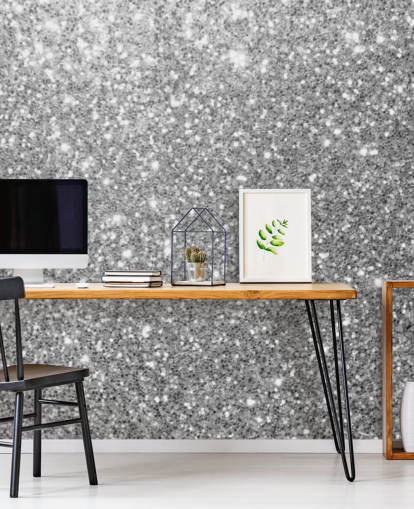 Grey Glitter Wallpaper