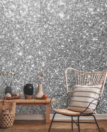 Papier peint à paillettes gris Papier peint à paillettes gris
