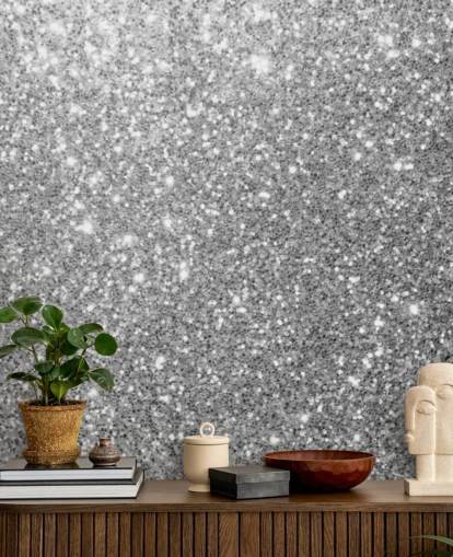 Papel pintado Brillo gris