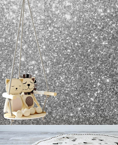 Carta da parati glitter grigia Carta da parati glitter grigia