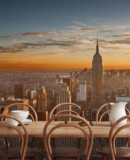 Decorazione murale con paesaggio urbano di Empire State