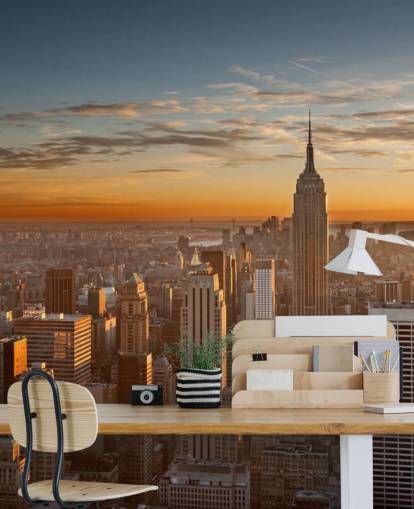 Decorazione murale con paesaggio urbano di Empire State Decorazione murale con paesaggio urbano di Empire State