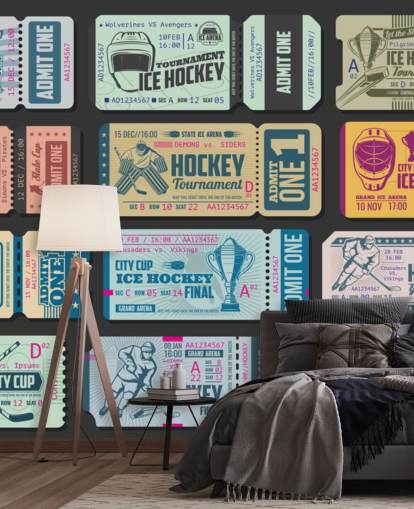 Papier peint de billets de hockey sur glace