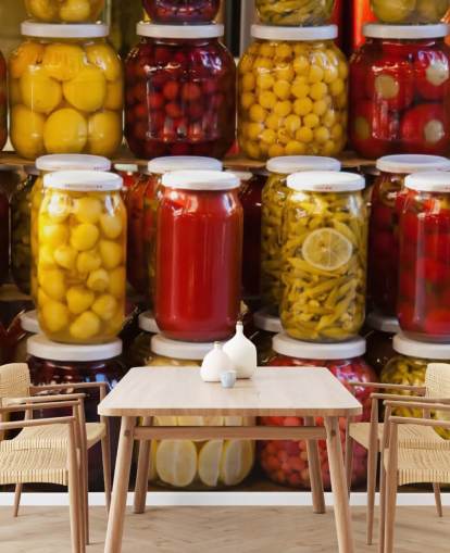 Colourful Jars of Pickles Wallpaper Colourful Jars of Pickles Wallpaper
