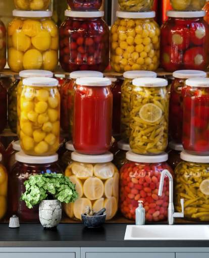 Colourful Jars of Pickles Wallpaper Colourful Jars of Pickles Wallpaper